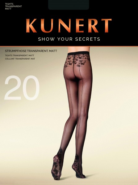 Kunert Show Your Secrets - Elegant back seam collant con motivo floreale Secret Trace