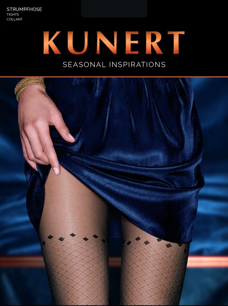 KUNERT Elegant Rhombs - Mock fishnet tights with hold up effect