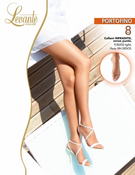 Levante - Sheer mat open toe tights Portofino 8 DEN