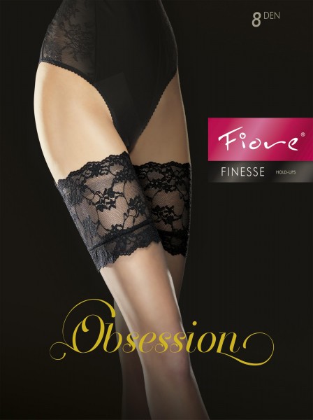 Fiore Finesse - 8 denier estate Reggicalze con Bellissimo decorative lace top