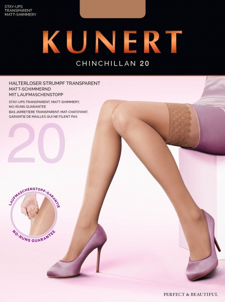 Kunert - Transparent Reggicalze con innovative KUNERT RUN STOP Chinchillan 20