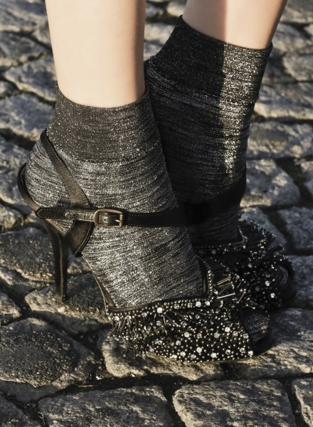Gaspard Yurkievich and Gerbe - Designer ankle calzini con gloss and sparkle effect Incroyable