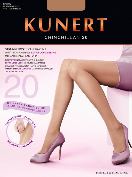 Kunert Chinchillan 20 Extra Long Legs - Transparent collant con RUN STOP by KUNERT