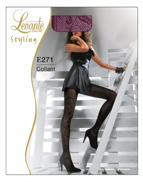Levante - Elegant tights with floral pattern, 60 DEN