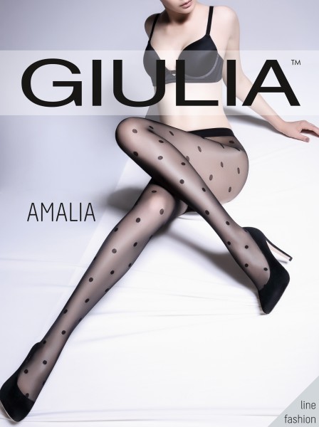 Giulia Amalia Impresso - a pois collant con elegant lace finish at the top