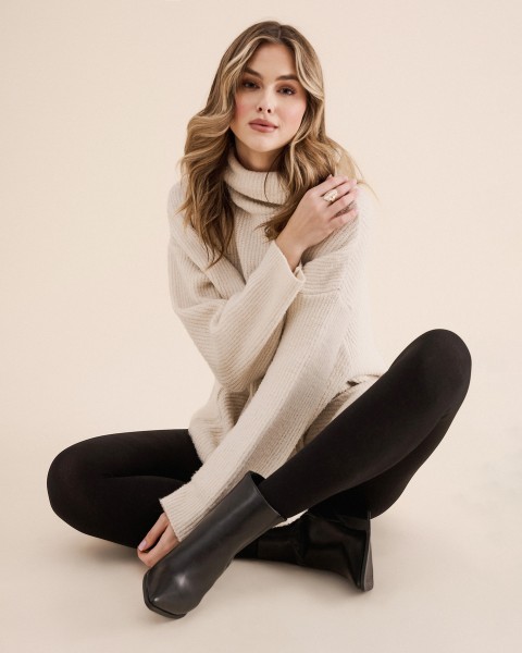 Gabriella - Opaco fleecy inverno collant Arctic, 500 denier