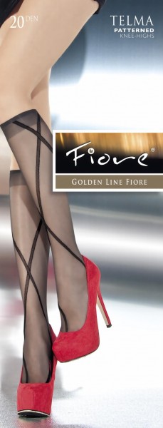 Fiore - Elegant patterned knee highs Telma 20 denier