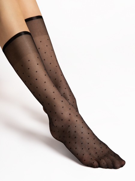 Fiore - Trendy a pois modello gambaletti Trisha 20 denier
