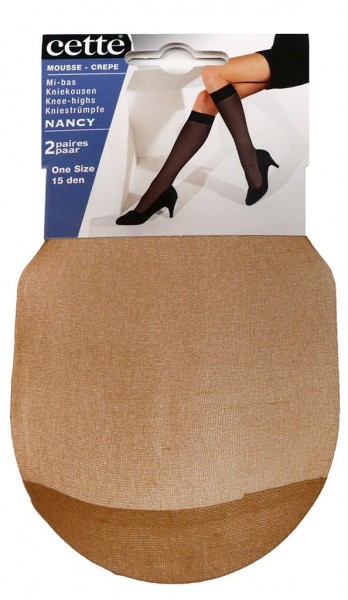 Cette - 2 Pack 15 denier knee highs without elastane