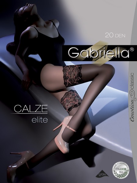 Gabriella - Elegant Reggicalze con Bellissimo motivo floreale lace top Elite