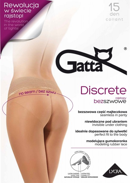 Gatta Discrete 15 - Seamless tights with elegant lace finish at the top