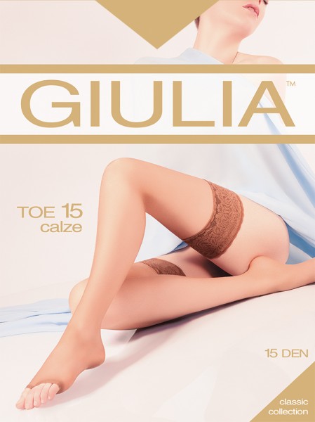 Giulia - punta aperta Reggicalze con motivo floreale lace top Toe 15