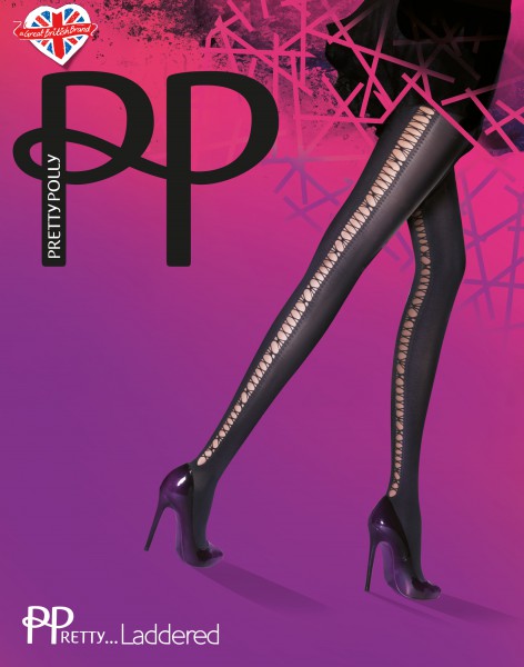 Pretty Polly - PPretty ... Laddered Lace Up Effect collant