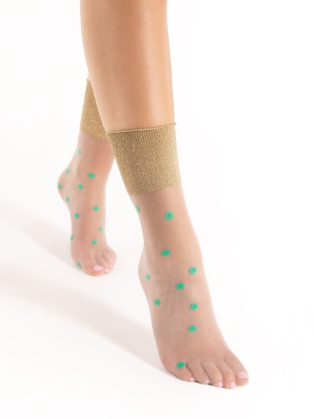 Fiore - Calzini con motivo a puntini e splendidi dettagli brillanti in lurex