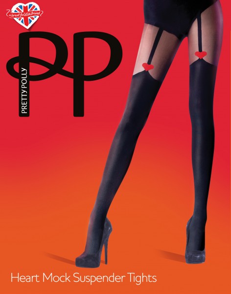 Pretty Polly - Heart Mock Suspender collant