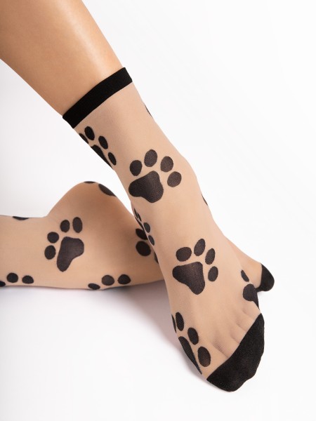 Fiore - Calzino con motivo a zampe di animale