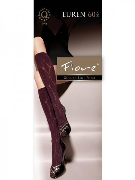 Fiore - 3-D patterned knee highs Euren 60 denier