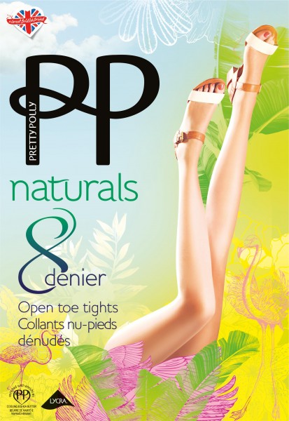 Pretty Polly - Naturals punta aperta collant 8 denier