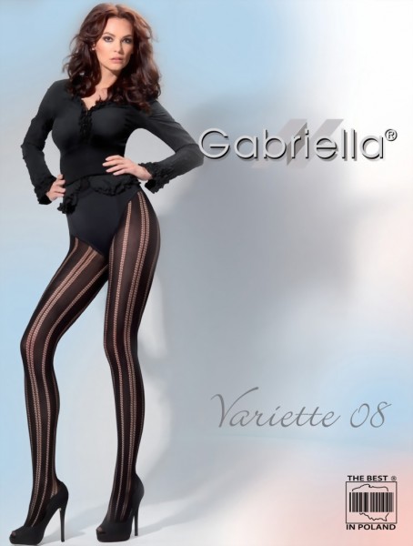 Gabriella - Elegant striped fishnet tights Variette 08